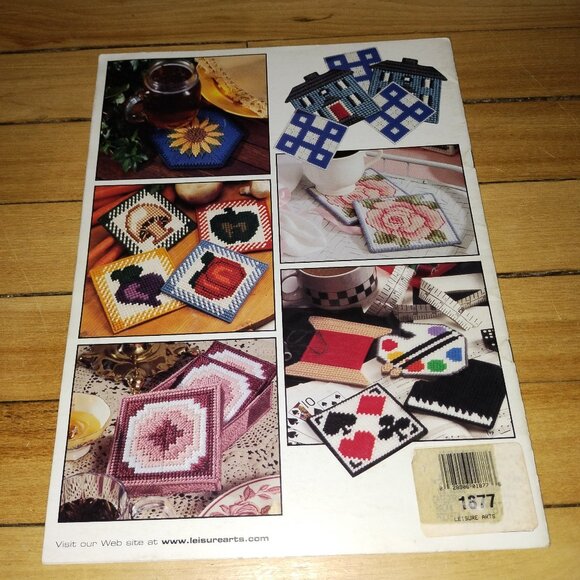 Big Book of Coasters with Plastic Canvas Leaflet #1877 (Leisure Arts, 2000) - Picture 2 of 2